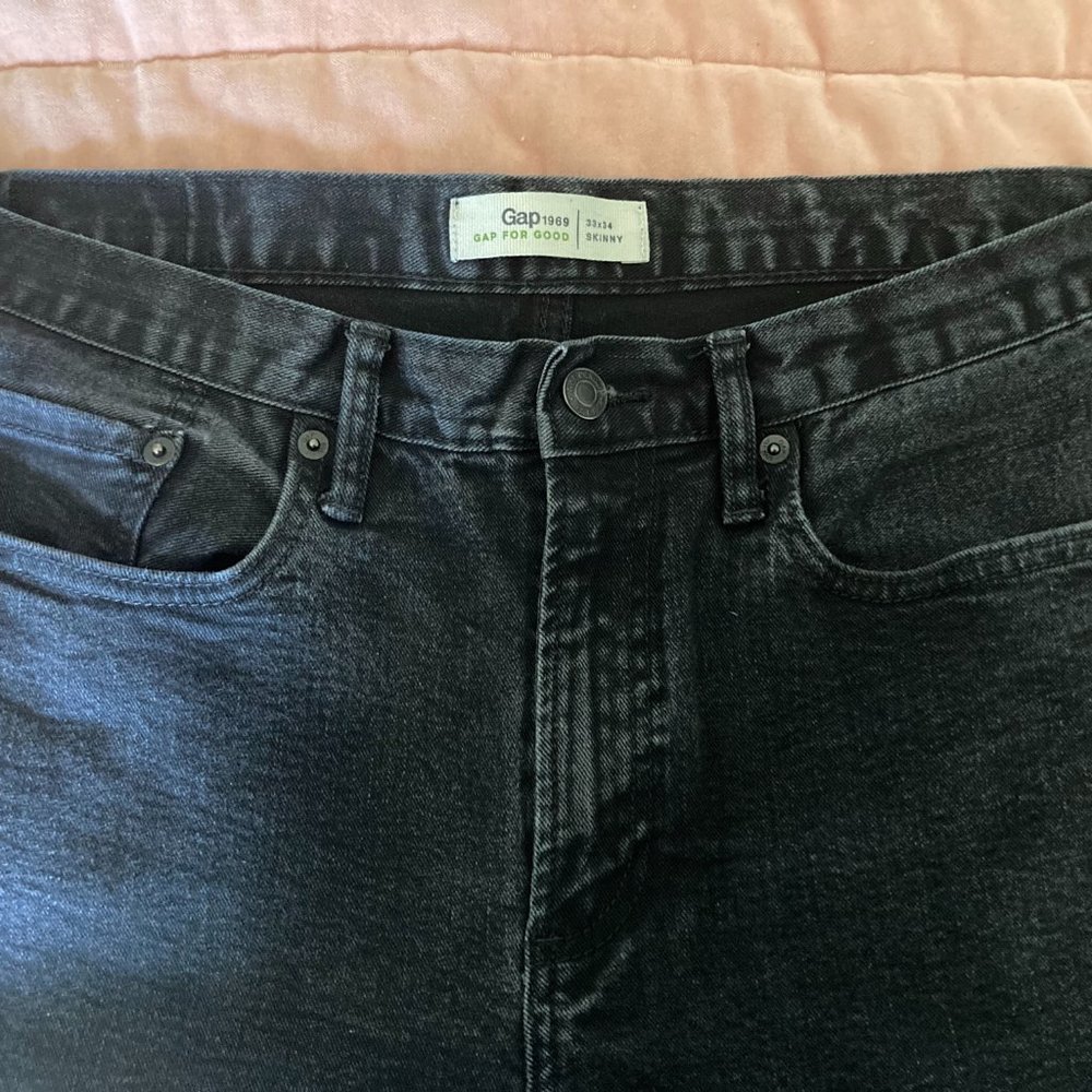 Men's Faded Black GAP Skinny Jeans 33"x32"